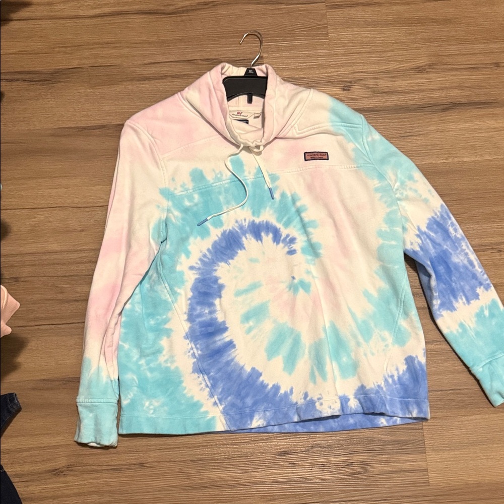 Vineyard Vines Pink and Blue Tie-Dye Top